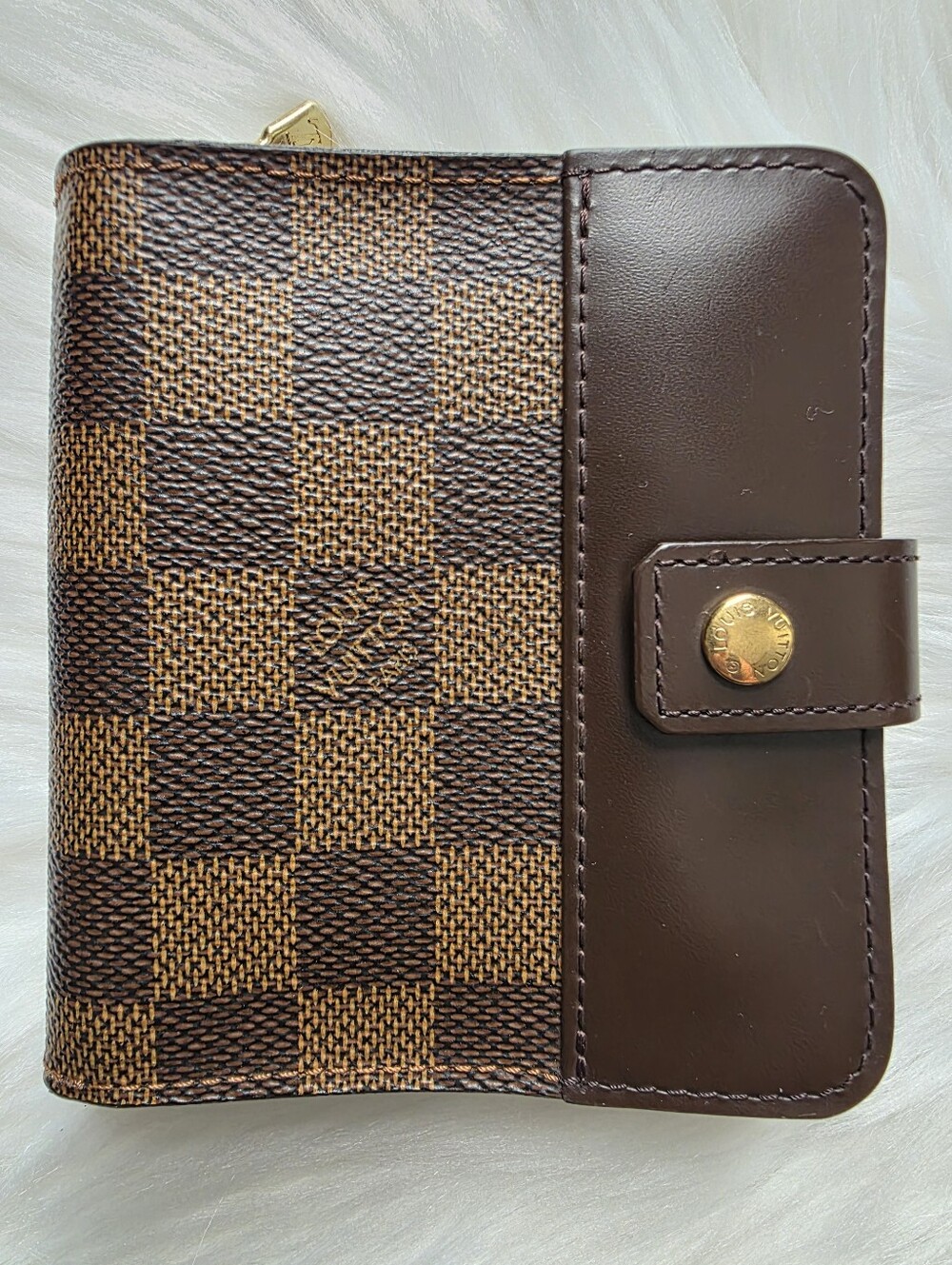 Louis Vuitton Damier Ebene Compact Zip Bifold Wallet, Authentic, Great Condition